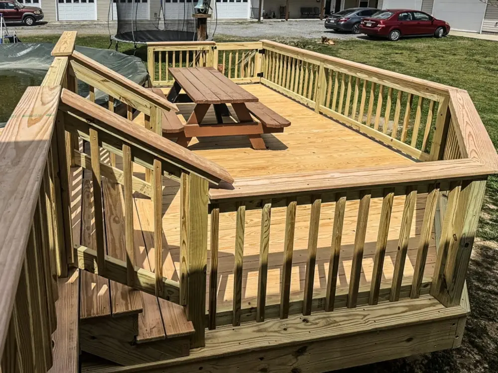 Custom wood deck built in Chattanooga